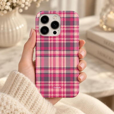 Coque iPhone Tartan Rose