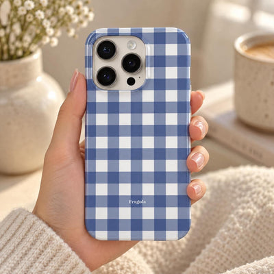 Coque iPhone Vichy Bleu