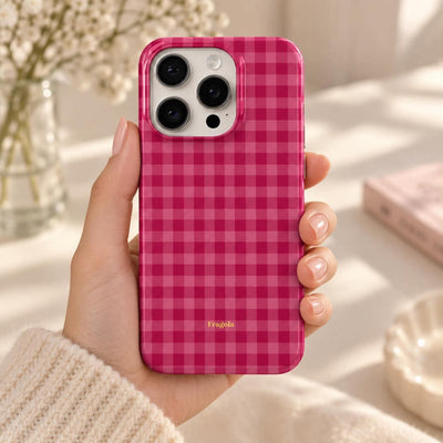 Coque iPhone Vichy Fraise