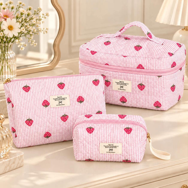 Trousse matelassée Fraises