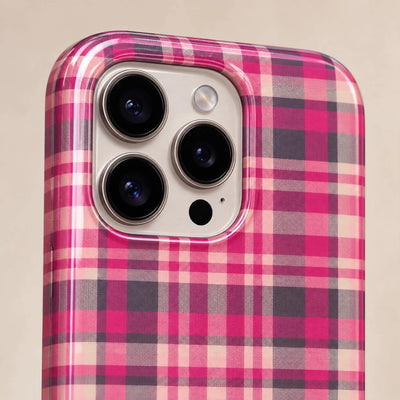 Coque iPhone Tartan Rose