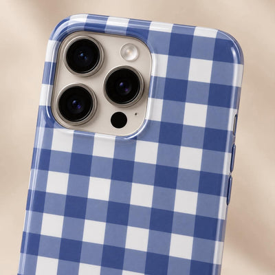 Coque iPhone Vichy Bleu