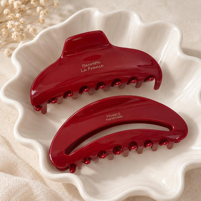 Pince à cheveux géométrique rouge