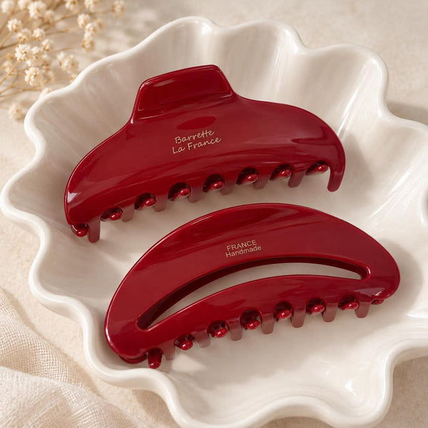 Pince à cheveux géométrique rouge