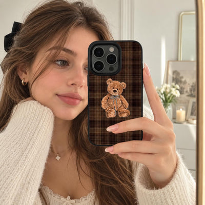 Coque iPhone Ours Tartan