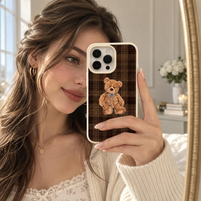 Coque iPhone Ours Tartan