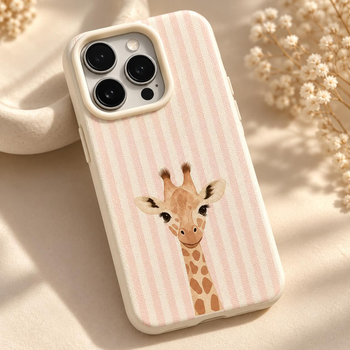 Coque iPhone Girafe Rayée