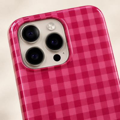 Coque iPhone Vichy Fraise