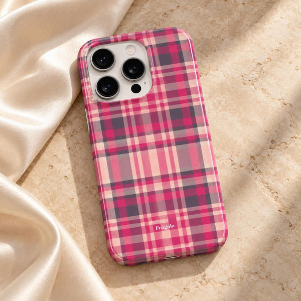 Coque iPhone Tartan Rose